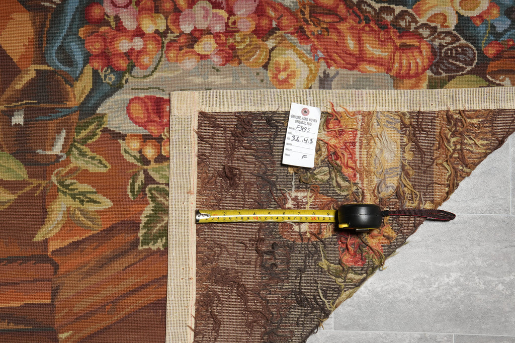 Floral-patterned fabric with a measuring tape and tag on a floral background