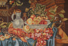 Load image into Gallery viewer, Decorative tapestry with a still life scene of fruits, flowers, and kitchen items.