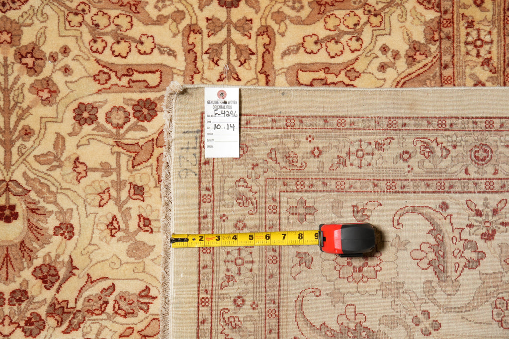 10 x 14 Top Quality 10/40 Fine Dense Weave Hand-knotted India Agra Rug #F-4296