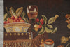 Load image into Gallery viewer, Decorative tapestry with a still life scene including fruits, a wine glass, and a basket.