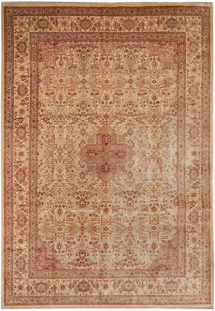 10 x 14 Top Quality 10/40 Fine Dense Weave Hand-knotted India Agra Rug #F-4296