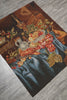 Load image into Gallery viewer, Decorative rug with floral and fruit design on a wooden floor