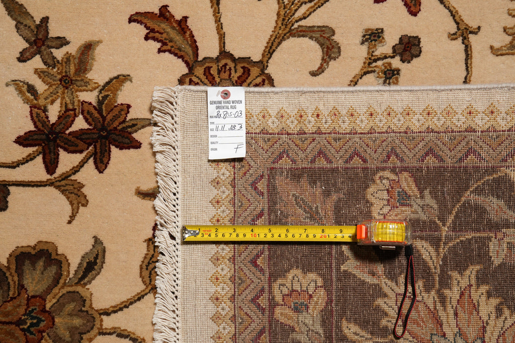 12 x 18.3 Quality Wool and Silk Hand-Knotted Jaipur Rug #PIX-805-03