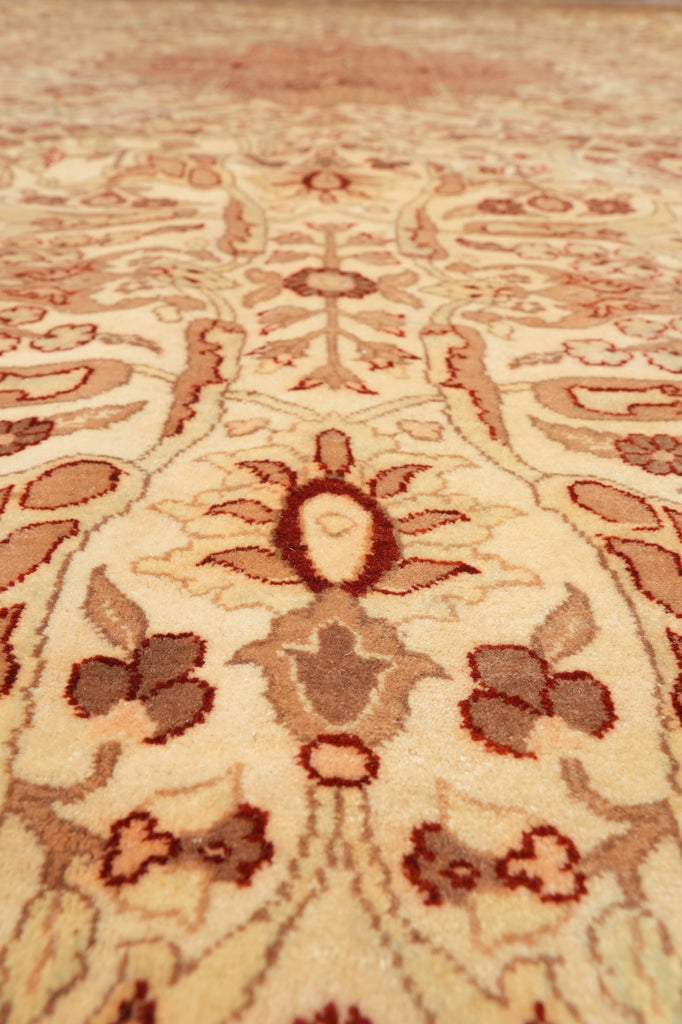 10 x 14 Top Quality 10/40 Fine Dense Weave Hand-knotted India Agra Rug #F-4296