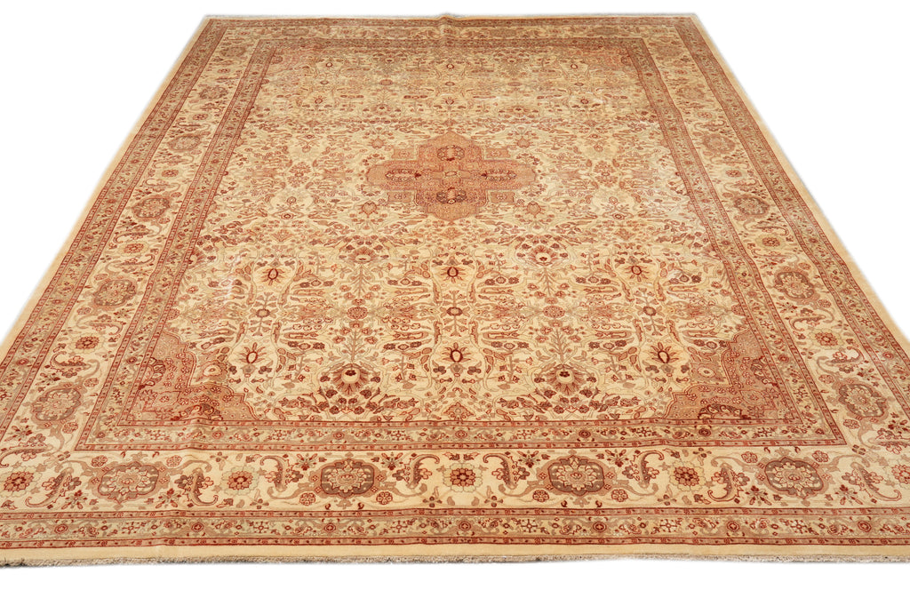10 x 14 Top Quality 10/40 Fine Dense Weave Hand-knotted India Agra Rug #F-4296