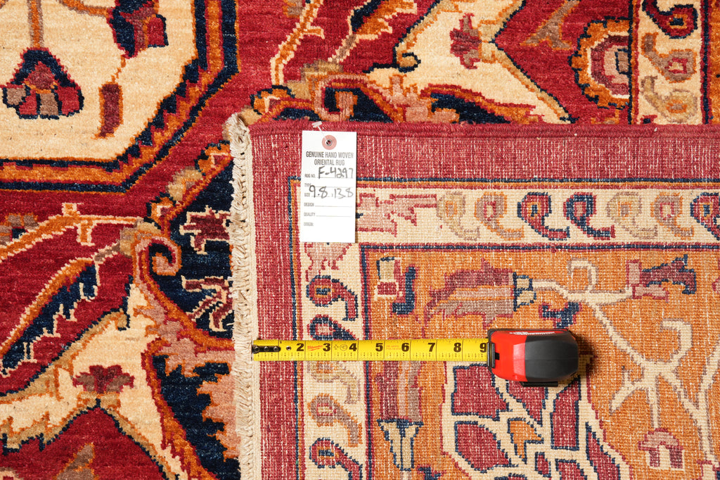 9.8 x 13.8 New Serapi  Carpet Quality Wool Hand Knotted Beige Coral #F-4297