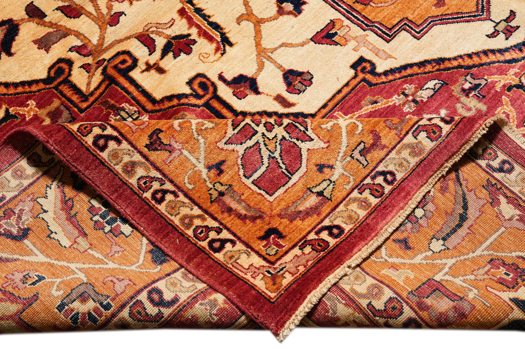 9.8 x 13.8 New Serapi  Carpet Quality Wool Hand Knotted Beige Coral #F-4297