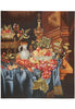 Load image into Gallery viewer, Tapestry of a still life scene with fruits, flowers, and a candlestick.