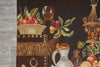 Load image into Gallery viewer, Decorative rug with fruit basket, bottles, and decorative elements on a dark background