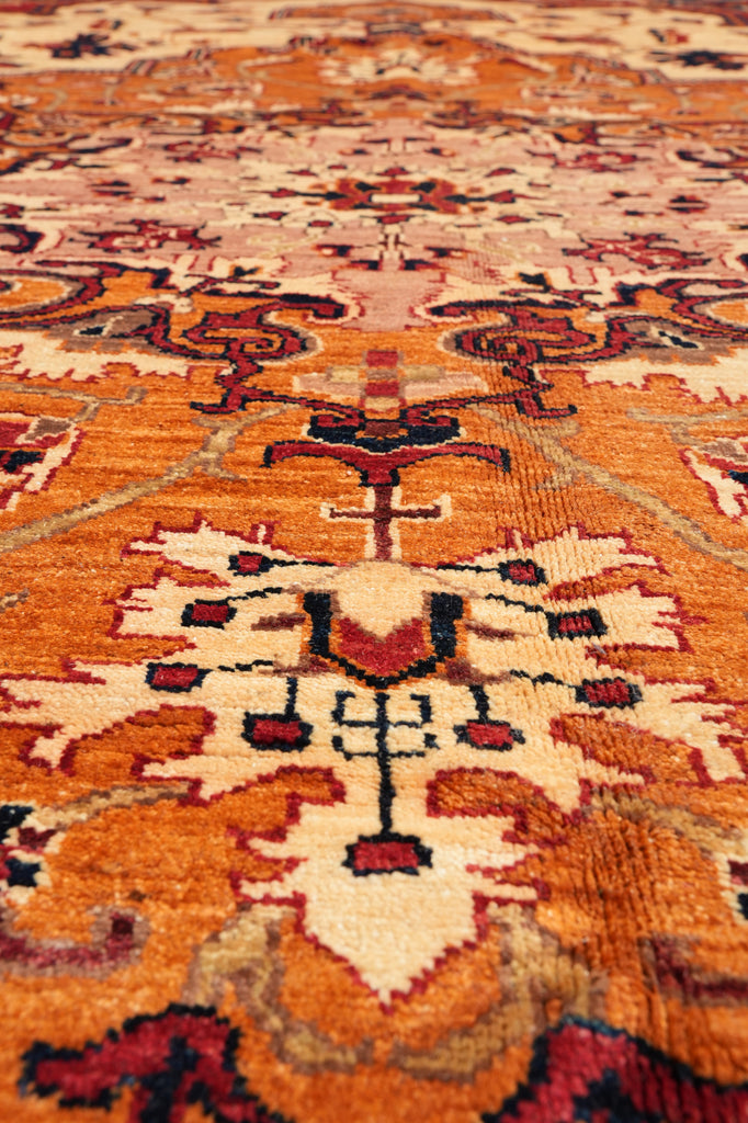 9.8 x 13.8 New Serapi  Carpet Quality Wool Hand Knotted Beige Coral #F-4297
