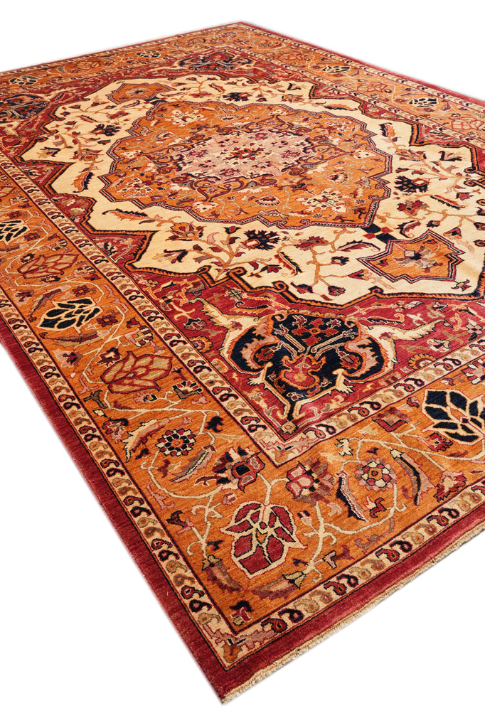 9.8 x 13.8 New Serapi  Carpet Quality Wool Hand Knotted Beige Coral #F-4297