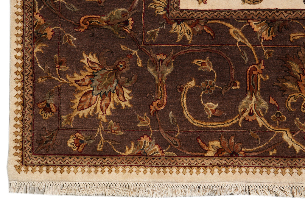 10 x 10 Square Wool And Silk Hand-Knotted Wool Jaipur Rug #F-4298