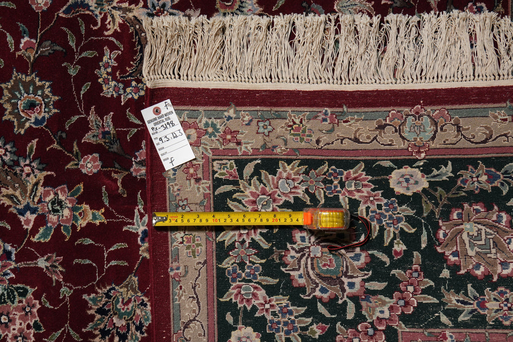 9.3 x 12.3 Quality Wool and Silk Fine Hand-Knotted Rug #PIX-3198