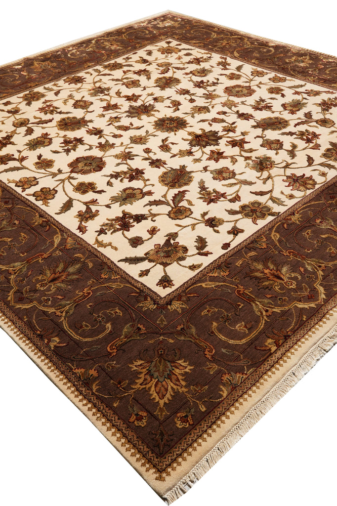 10 x 10 Square Wool And Silk Hand-Knotted Wool Jaipur Rug #F-4298
