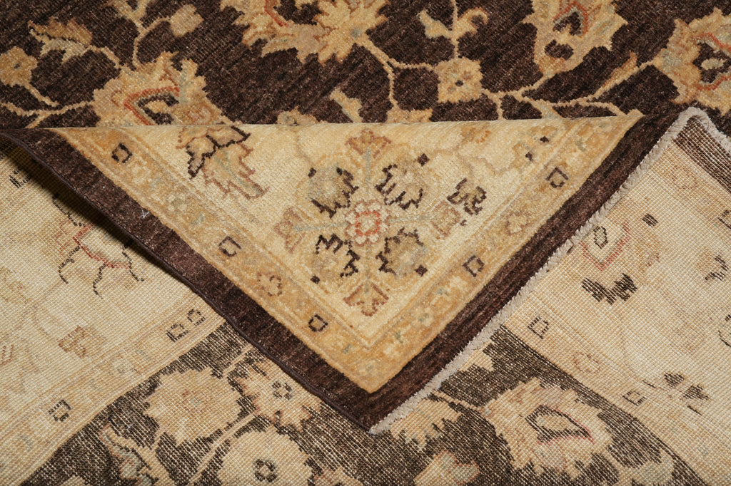 6 x 8.9 Brown Chobi Peshawar Rug 20241