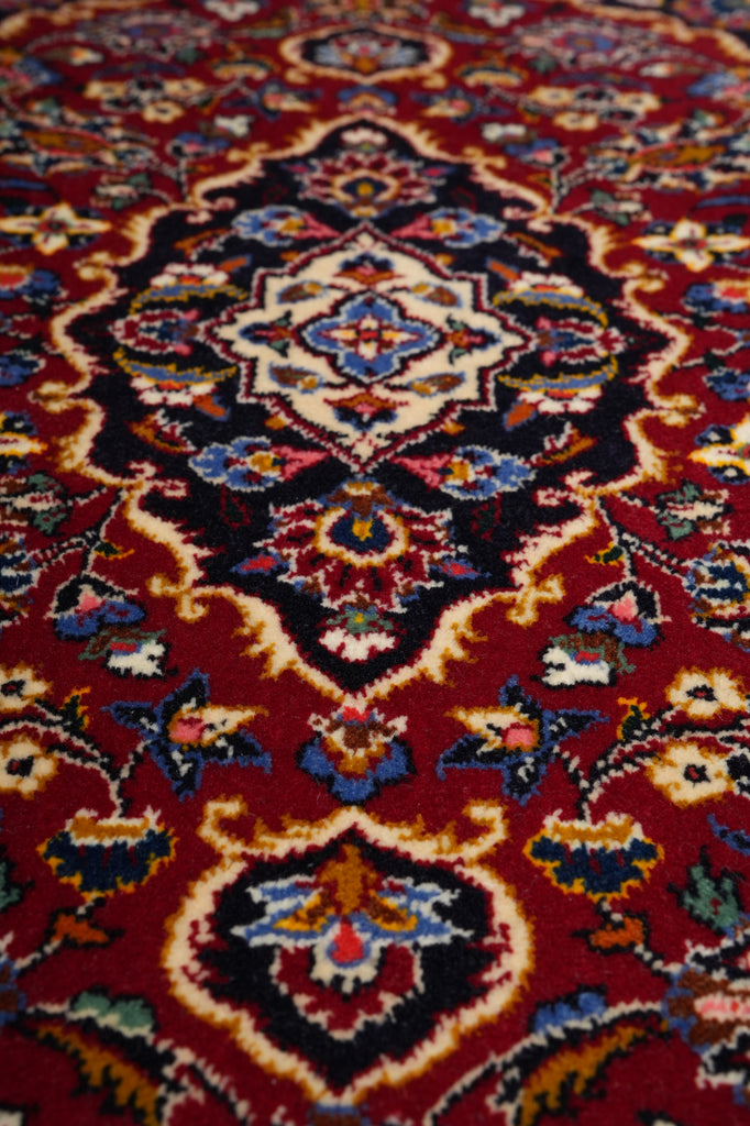 2 x 3 Twin Pair Of Authentic Persian Cushion Signed Upholstered Sitting Kashan Rug #F-3199