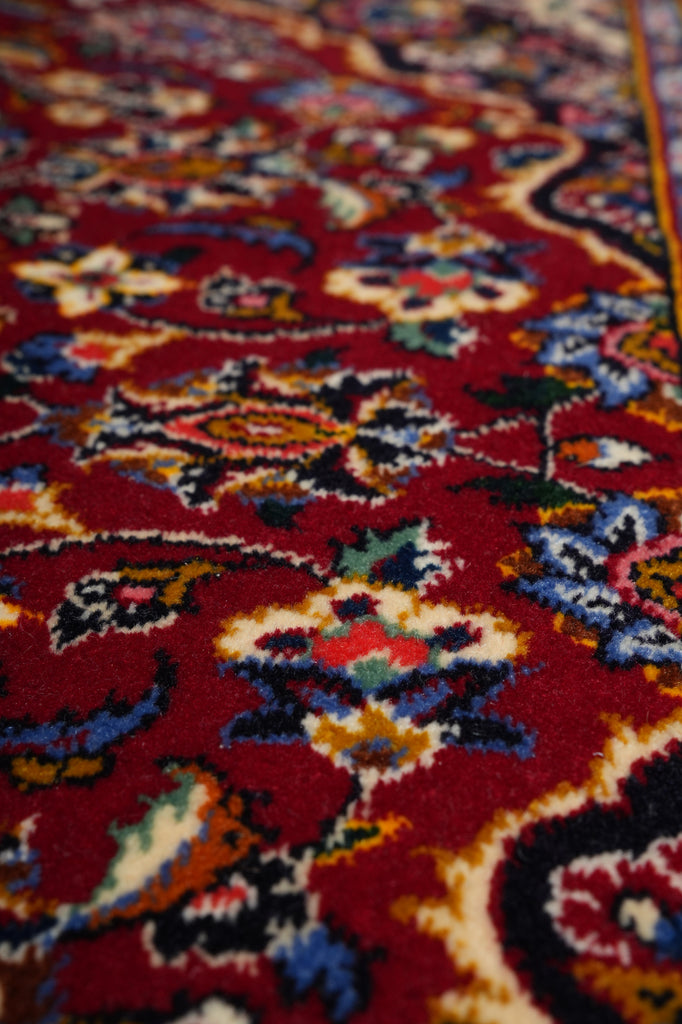 2 x 3 Twin Pair Of Authentic Persian Cushion Signed Upholstered Sitting Kashan Rug #F-3199