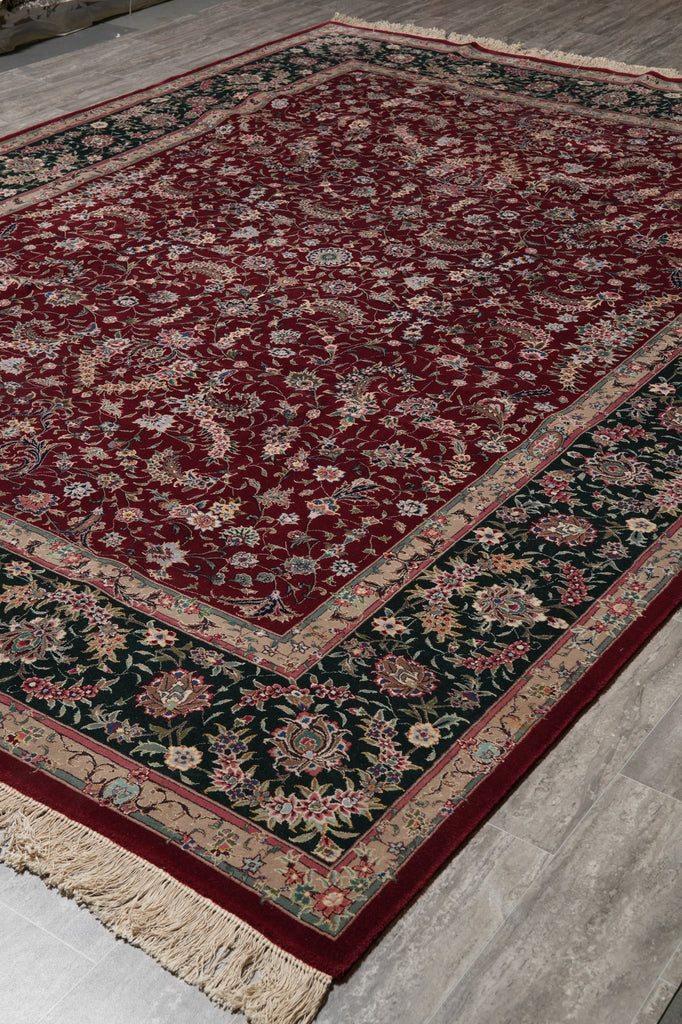 9.3 x 12.3 Quality Wool and Silk Fine Hand-Knotted Rug #PIX-3198