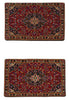 Load image into Gallery viewer, Two ornate red rugs with intricate patterns on a white background