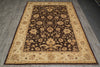 Load image into Gallery viewer, 6 x 8.9 Brown Chobi Peshawar Rug 20241