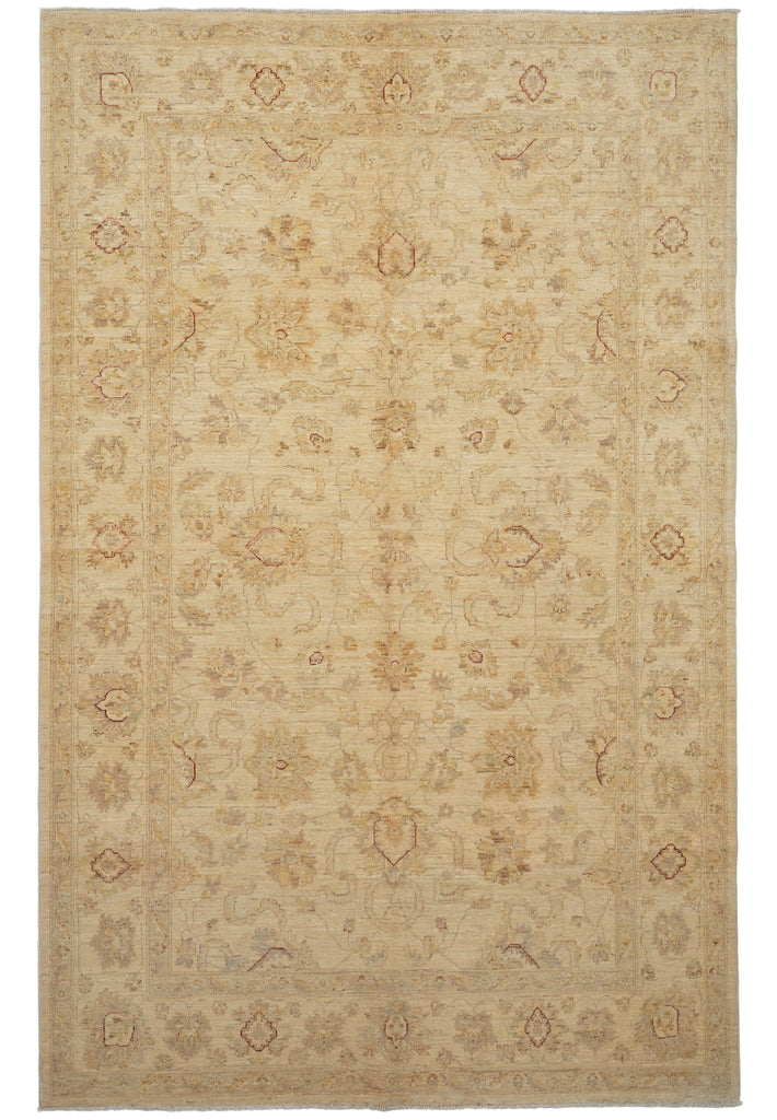 6.6 x 9.8 Chobi Peshawar Zigler Rug Natural Wool