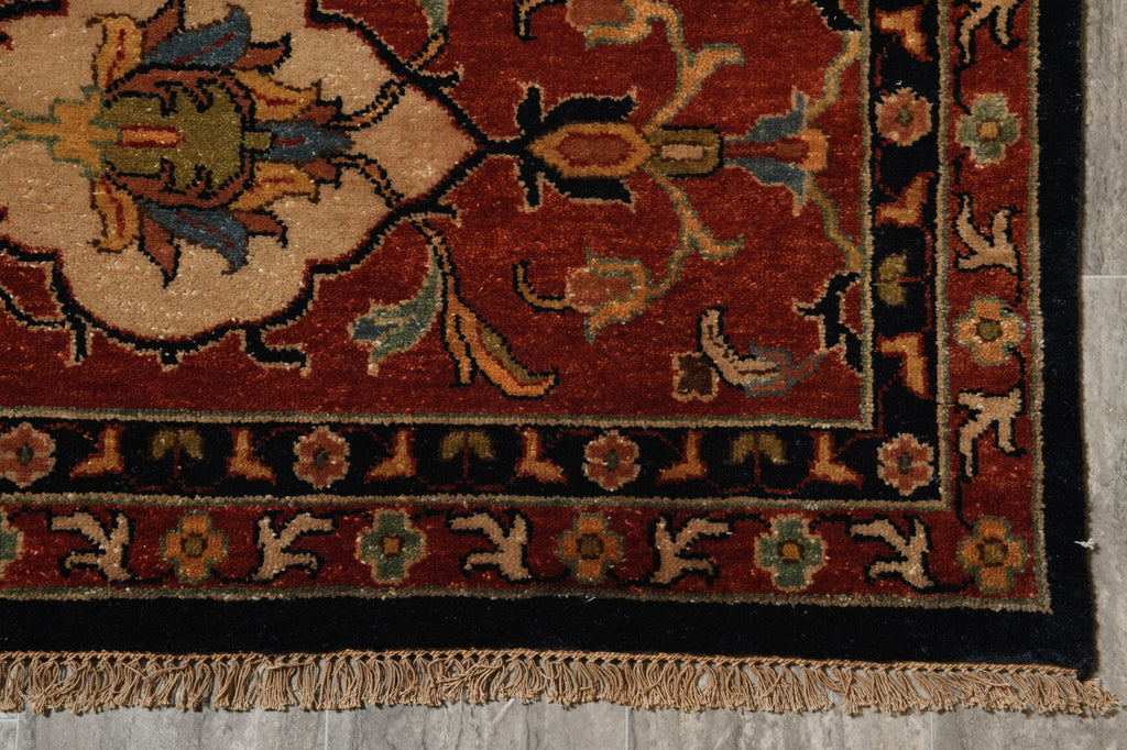 12 x 18 Quality Hand-Knotted Agra Rug Midnight Blue Rust #PIX-9921
