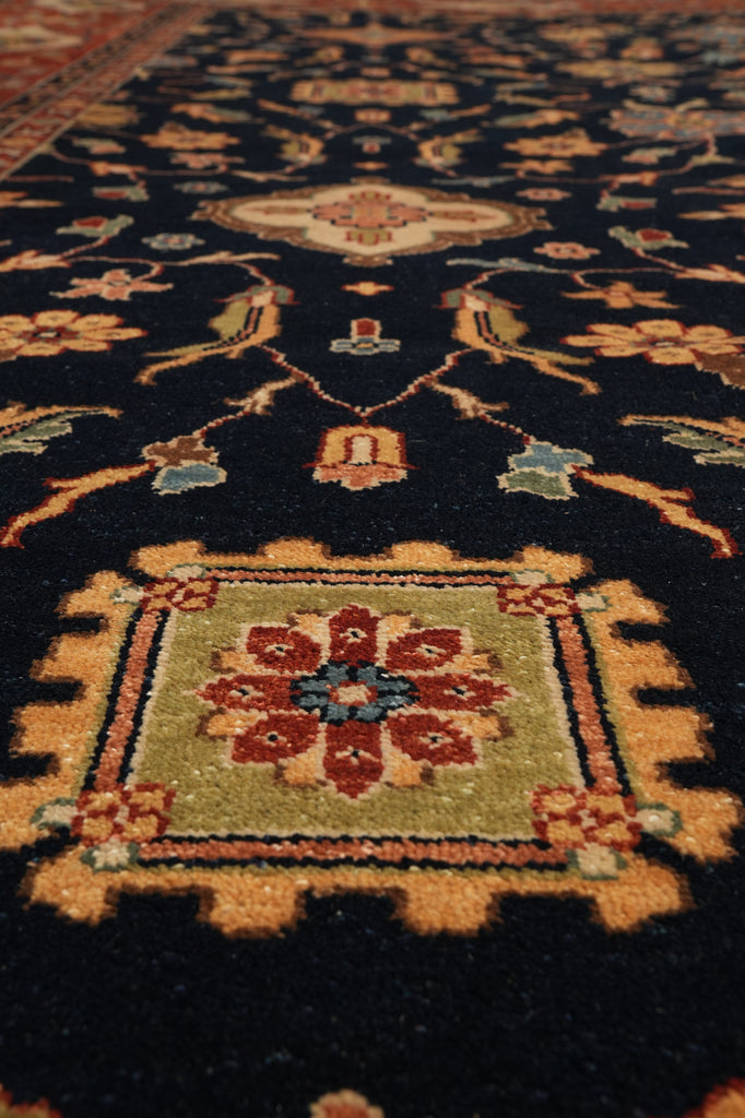 12 x 18 Quality Hand-Knotted Agra Rug Midnight Blue Rust #PIX-9921
