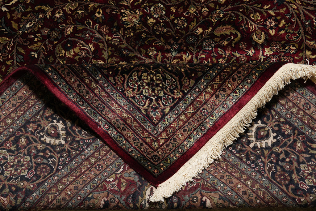 9 x 12 High Quality Hand-Knotted Rug Burgundy Lustrous Dense Wool #PIX-10128
