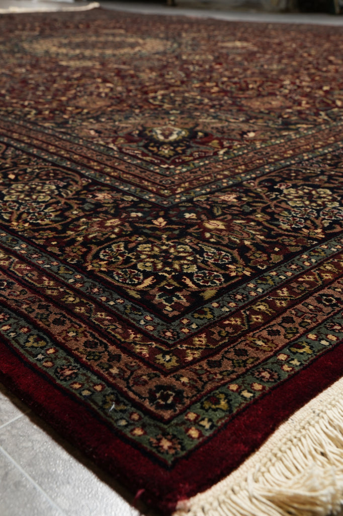 9 x 12 High Quality Hand-Knotted Rug Burgundy Lustrous Dense Wool #PIX-10128