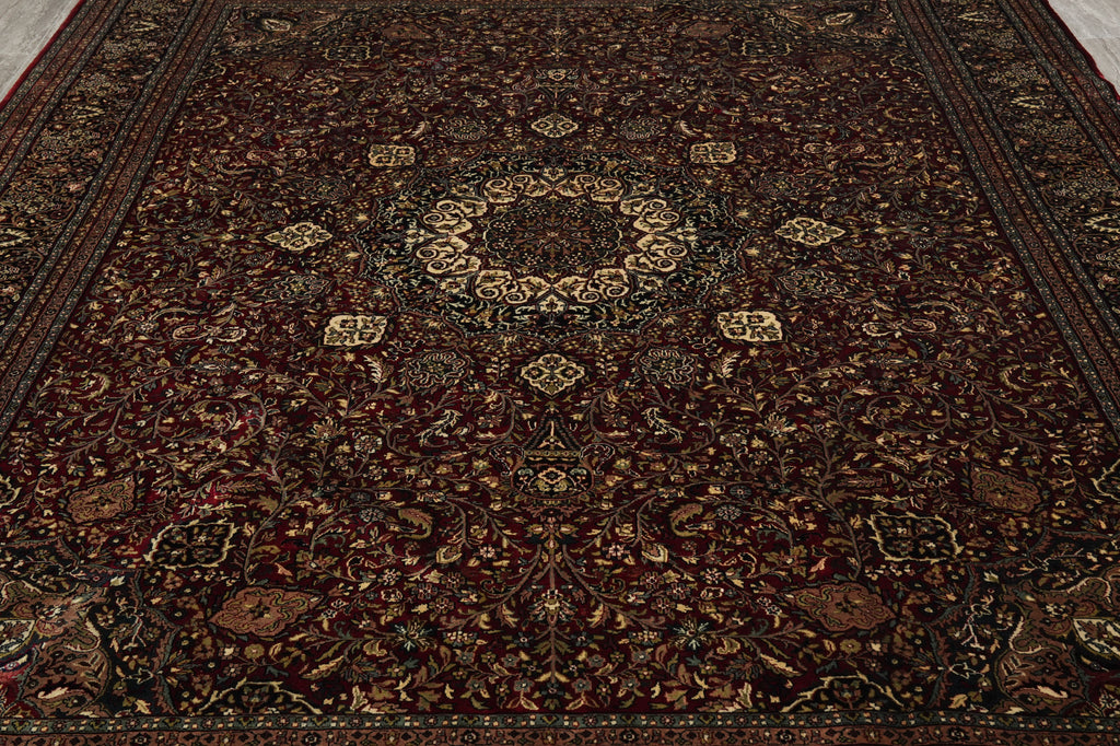 9 x 12 High Quality Hand-Knotted Rug Burgundy Lustrous Dense Wool #PIX-10128