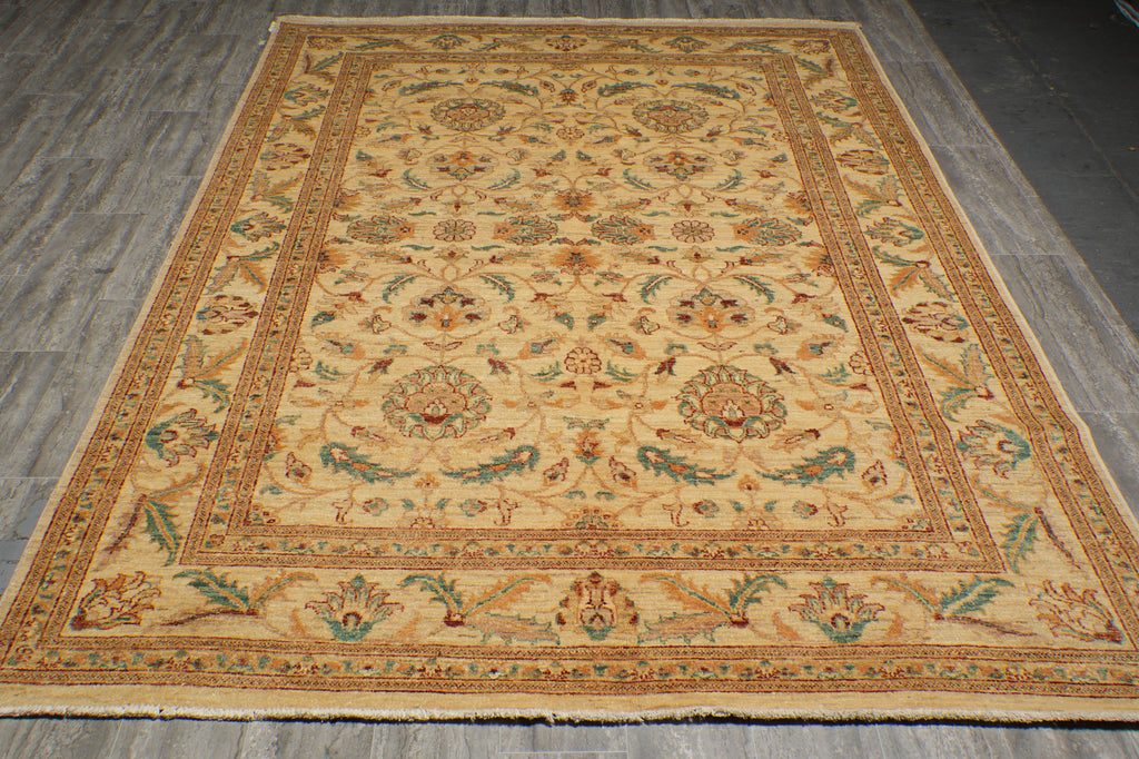 7 x 9.4 Beige Chobi Peshawar Rug 20544