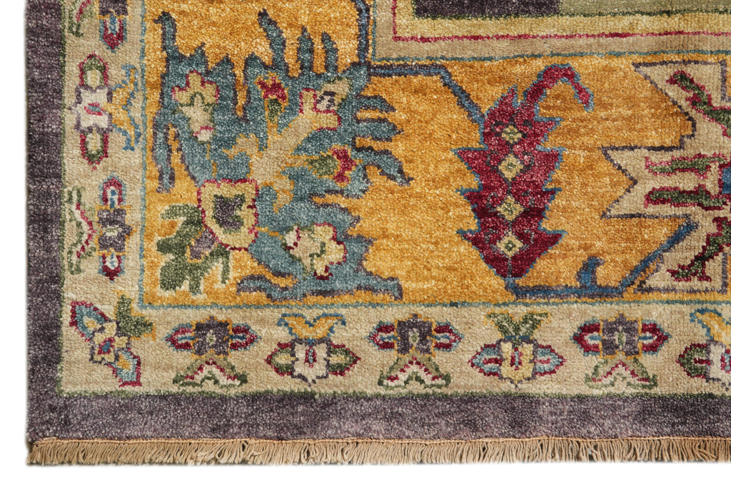 9.8 x 13.4 New Oushak Rug Handmade India  Purple Blue Orange #F-4274