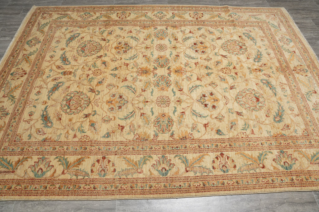 7 x 9.4 Beige Chobi Peshawar Rug 20544