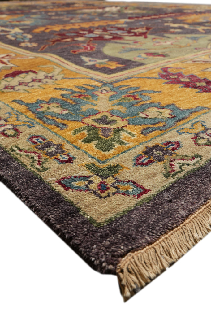 9.8 x 13.4 New Oushak Rug Handmade India  Purple Blue Orange #F-4274