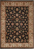 Load image into Gallery viewer, 9 x 12 Quality Black Lustrous Dense Wool Hand-Knotted Jaipur Rug 