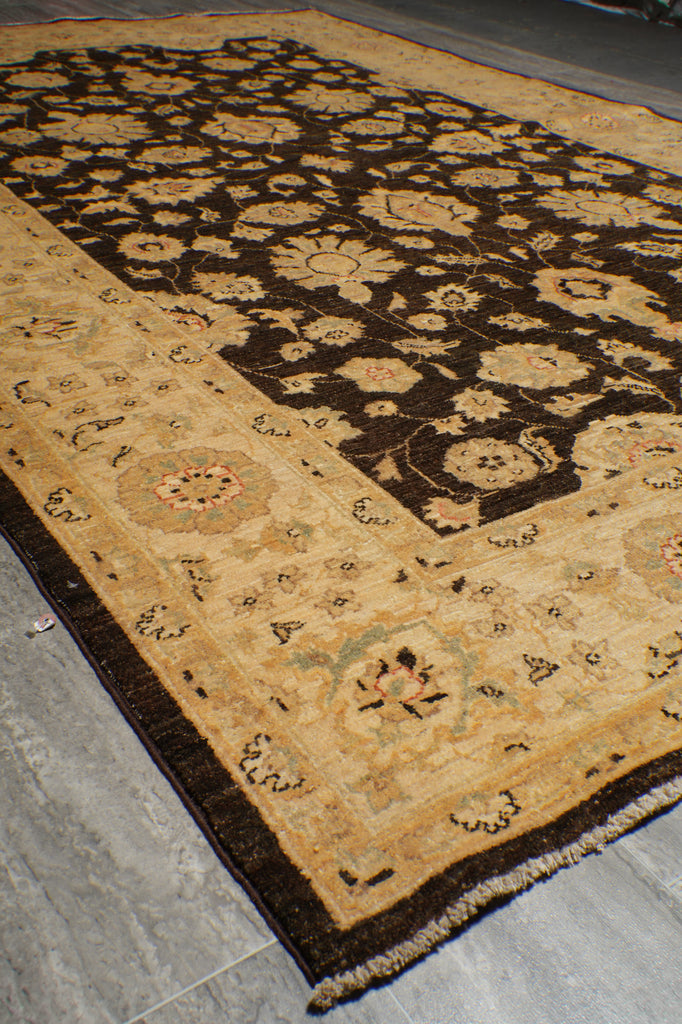6 x 9 Brown Chobi Peshawar Rug 20251