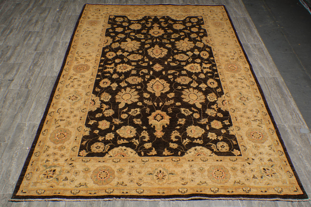 6 x 9 Brown Chobi Peshawar Rug 20251
