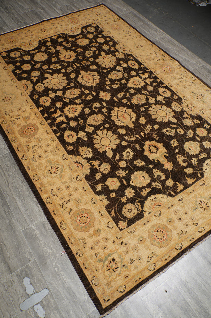 6 x 9 Brown Chobi Peshawar Rug 20251