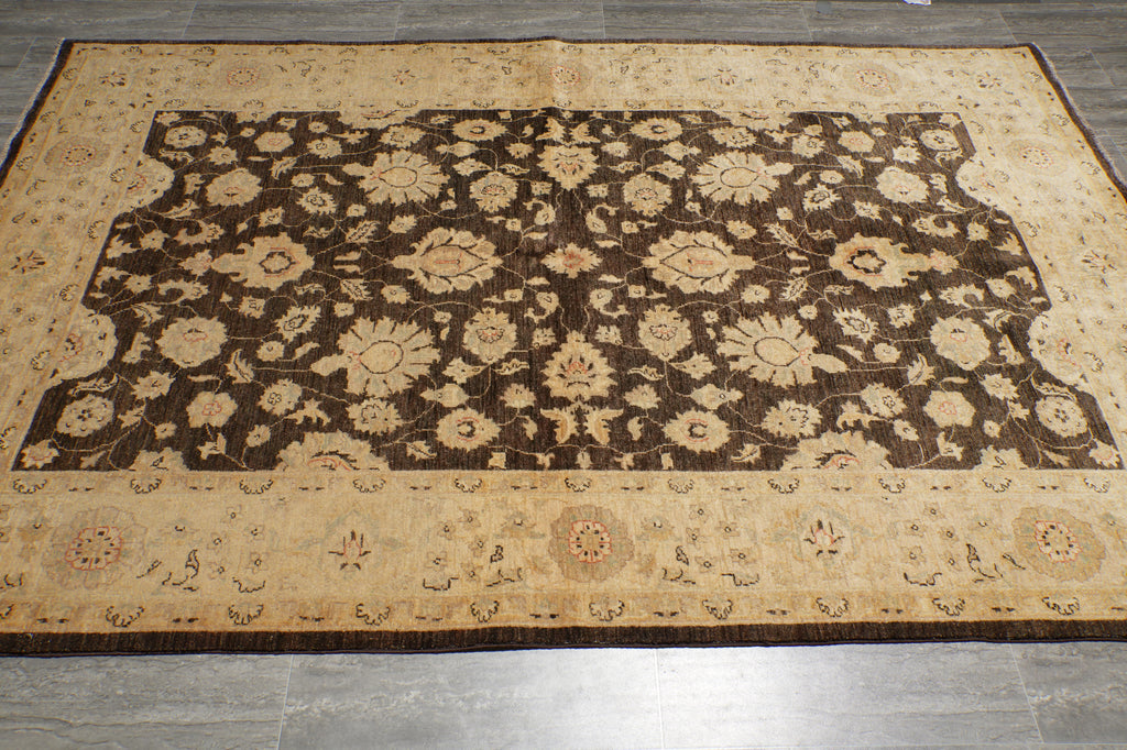 6 x 9 Brown Chobi Peshawar Rug 20251