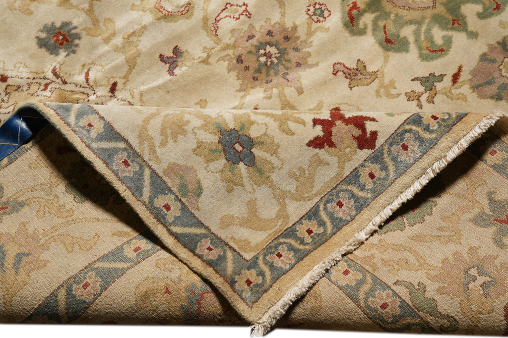 9.2 x 13 New Peshawar Carpet Beige Green #F-4275