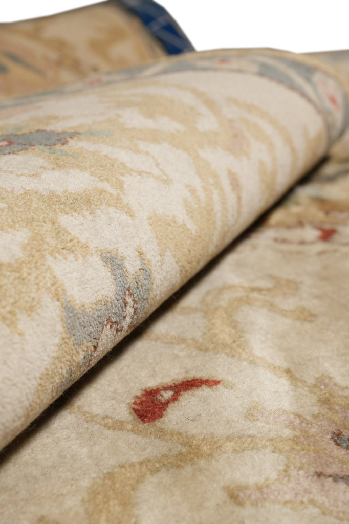 9.2 x 13 New Peshawar Carpet Beige Green #F-4275