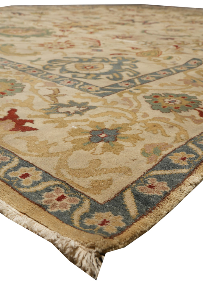9.2 x 13 New Peshawar Carpet Beige Green #F-4275
