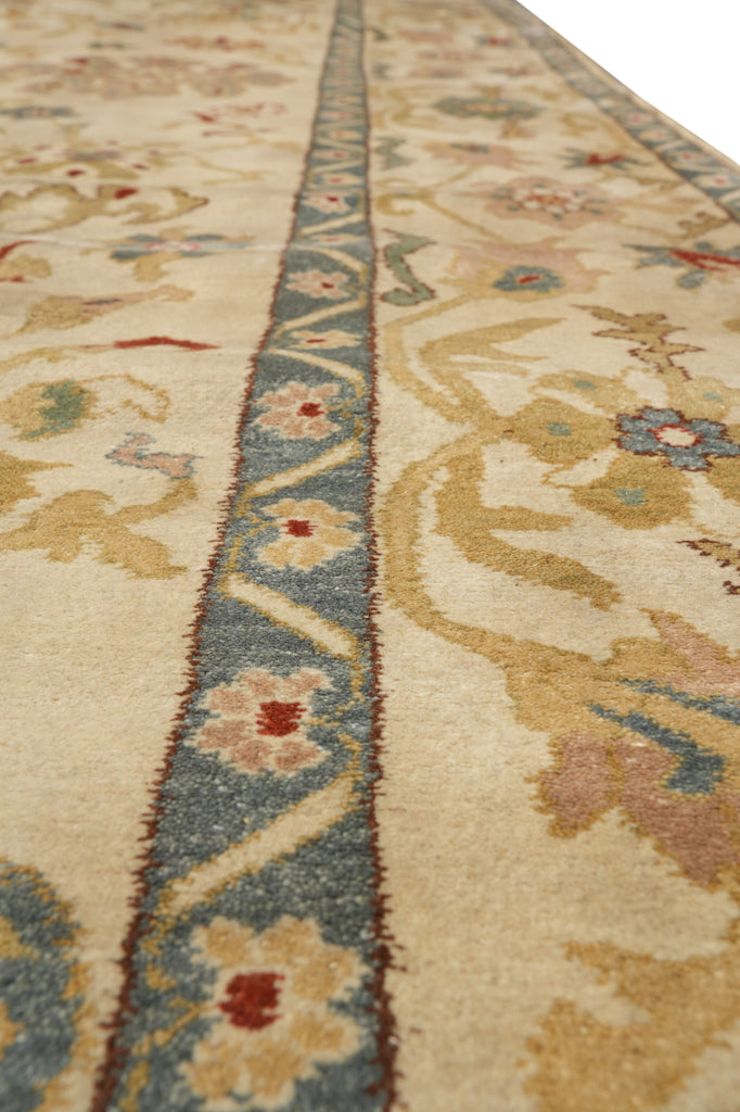 9.2 x 13 New Peshawar Carpet Beige Green #F-4275