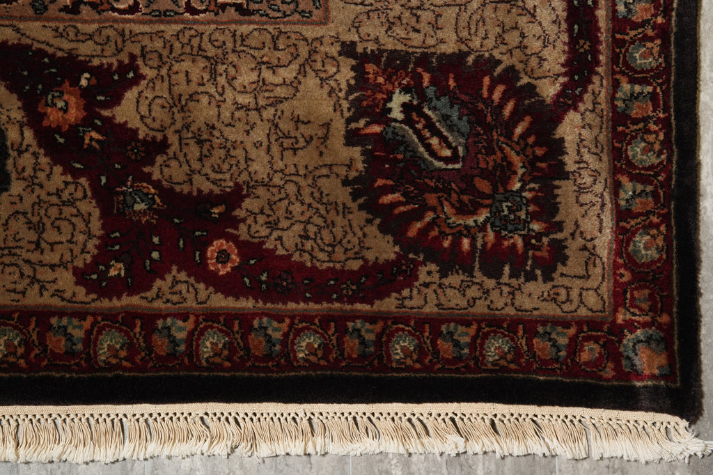 9 x 12  Lustorus Black Wool Quality Jaipur Handmade Rug  #PIX-4357