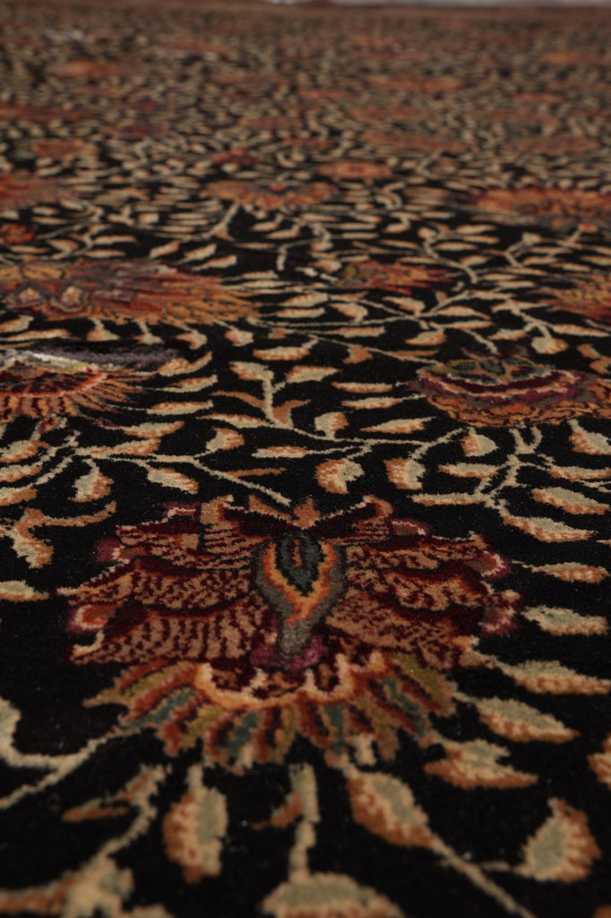 9 x 12  Lustorus Black Wool Quality Jaipur Handmade Rug  #PIX-4357
