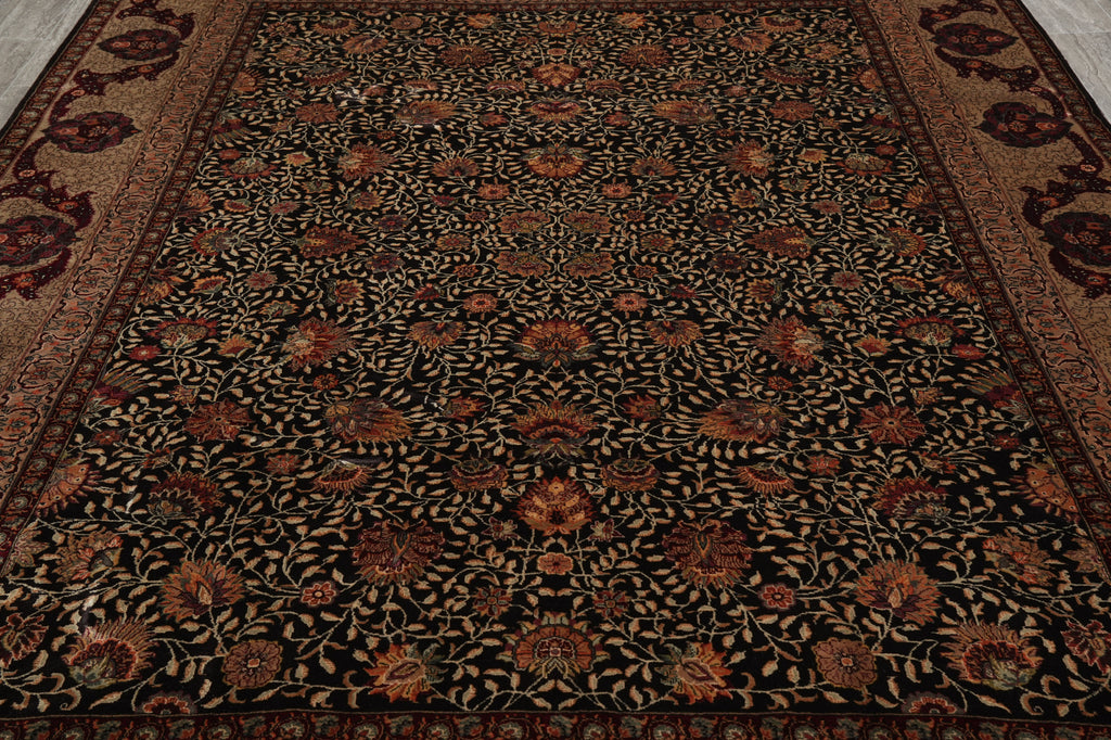 9 x 12  Lustorus Black Wool Quality Jaipur Handmade Rug  #PIX-4357