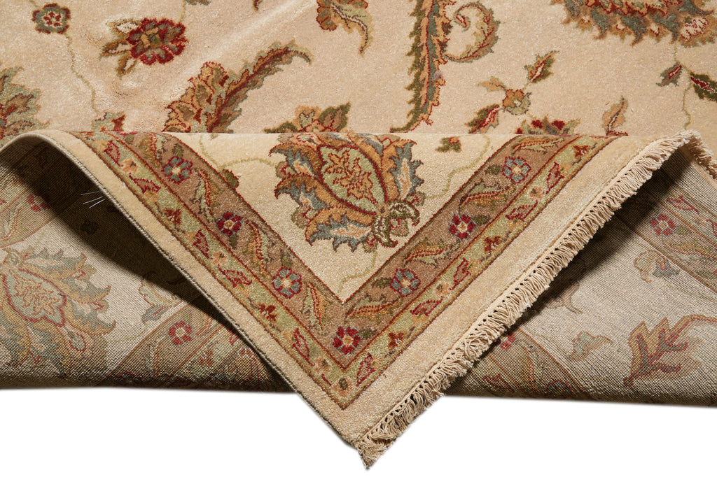 9.10 x 13.10 Ivory Beige Hand-Knotted Pakistan Rug #F-4301