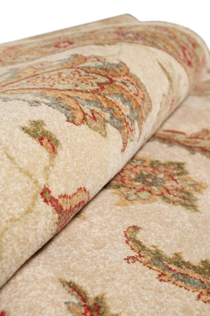 9.10 x 13.10 Ivory Beige Hand-Knotted Pakistan Rug #F-4301