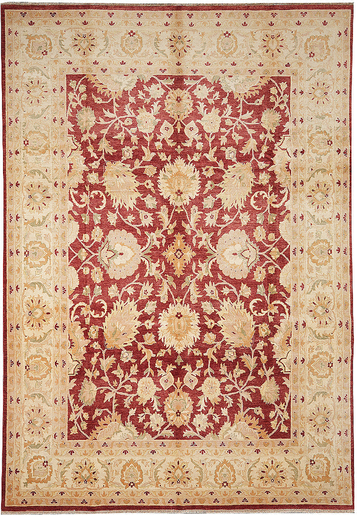 10 x 14.8 Beautiful Zigler Rug Hand-Knotted in Pakistan Natural Wool Veggie Dyed #F-4302