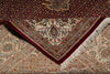 Load image into Gallery viewer, 6.9 x 10 Ruby Red Wool &amp; Silk Tabriz Mahi Rug - view 11